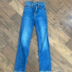 Women’s Madewell skinny vintage, jeans, high rise, size 23 stretch